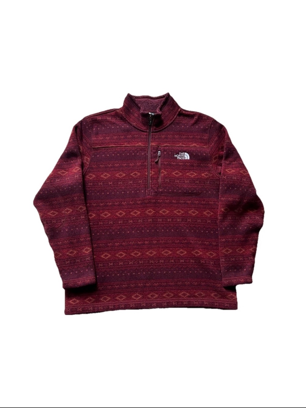 The North Face TNF Men's Gordon Lyons 1/4 Zip Aztec Pattern Sweater Size XL